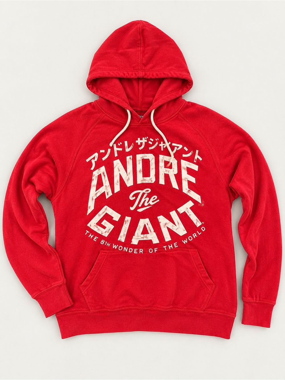 Men’s roots of fight wrestling Andre The Giant Red Graphic Hoodie Japanese